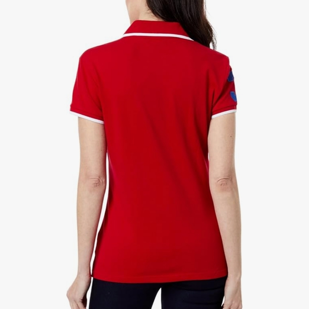 U.S. Polo Assn Women Short Sleeve Red  Polo Shirt SzM Pony Logo USPA 3 Classic - Picture 5 of 15
